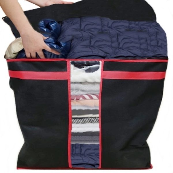 Black Storage Blanket Bag – Foldable Wardrobe Organizer