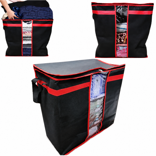 Black Storage Blanket Bag – Foldable Wardrobe Organizer