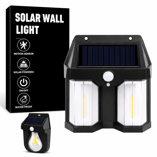 Solar Double Head Motion Sensor Wall Light
