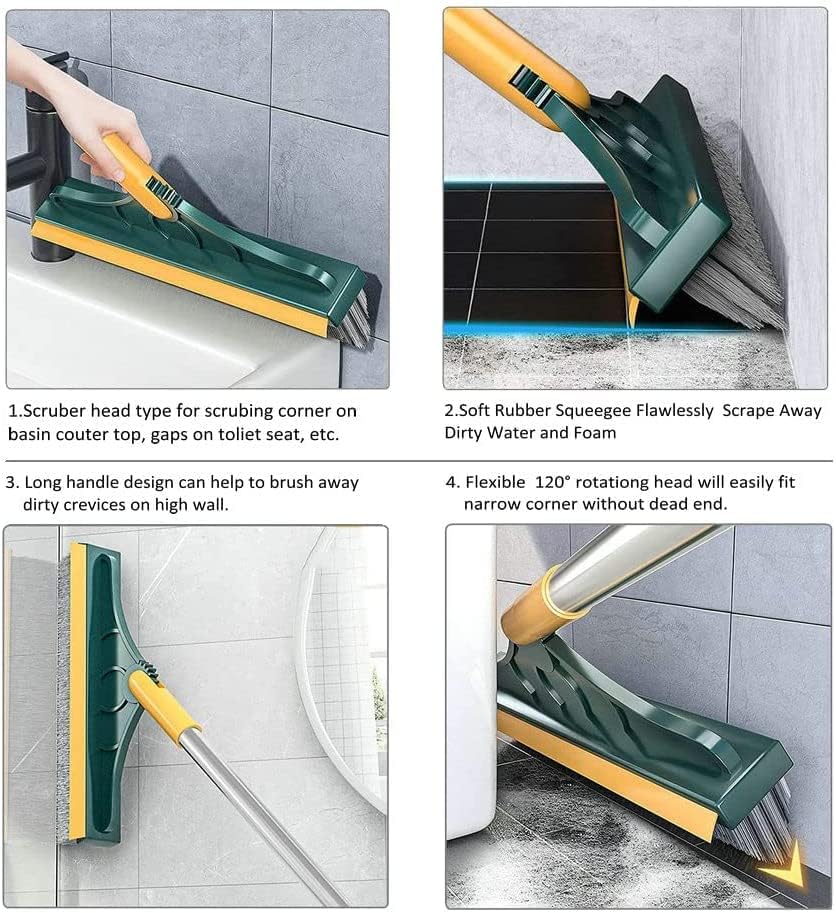 2 in 1 Floor Cleaning Brush with Long Handle
