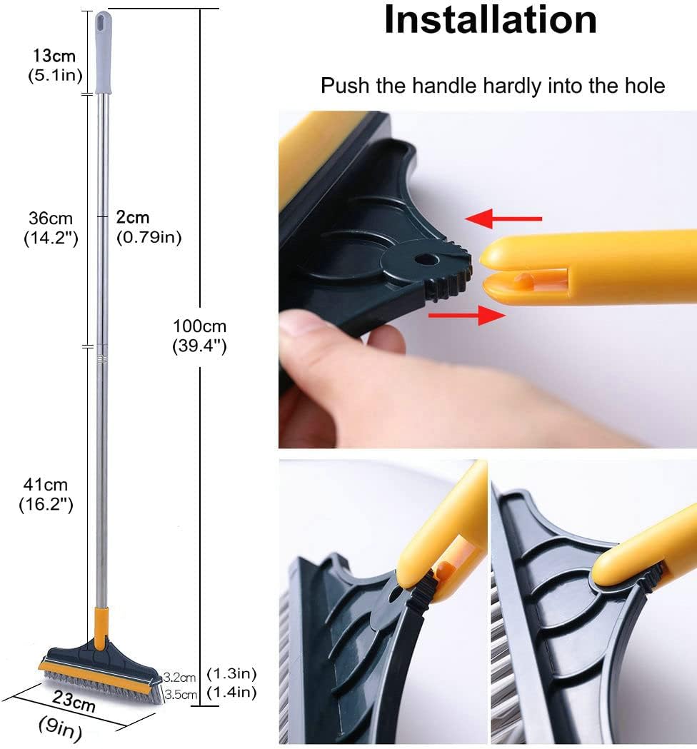 2 in 1 Floor Cleaning Brush with Long Handle
