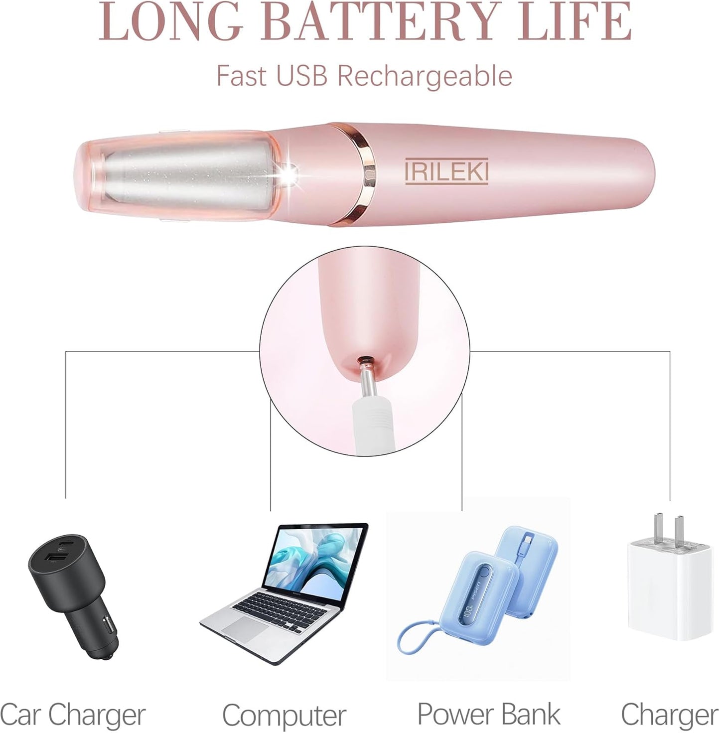 Electric Callus Remover for Feet – Rechargeable Pedicure Foot File (Pink)