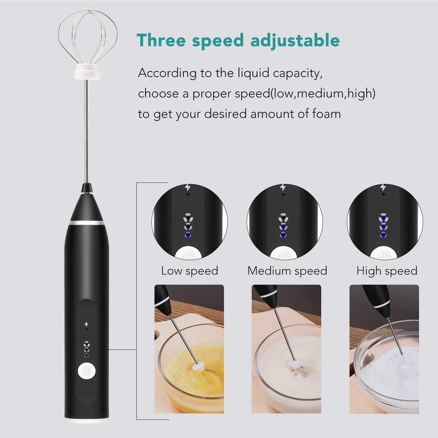 2-in-1 Rechargeable Milk Frother & Coffee Beater