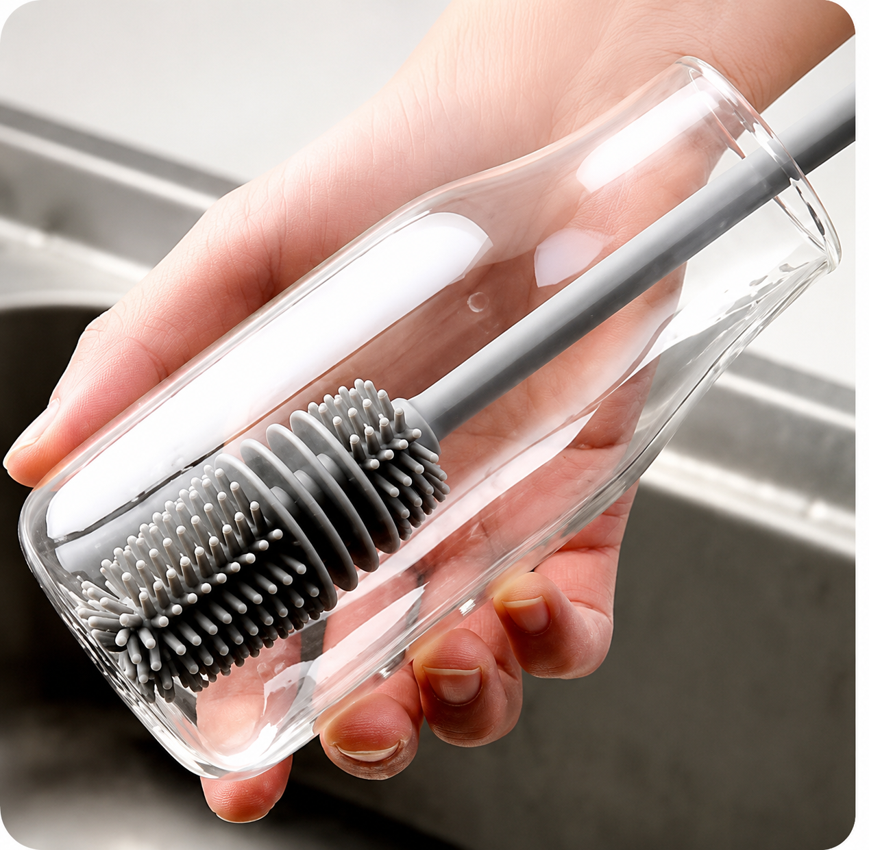 Silicone Bottle Cleaning Brush Set