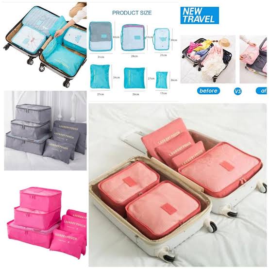 6PCS Travel Storage Bag Set – Luggage Organizer Cubes