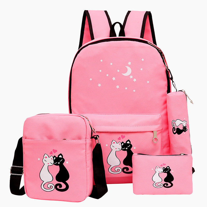 4-Piece Kids School Bag Set – Stylish Black Backpack Combo