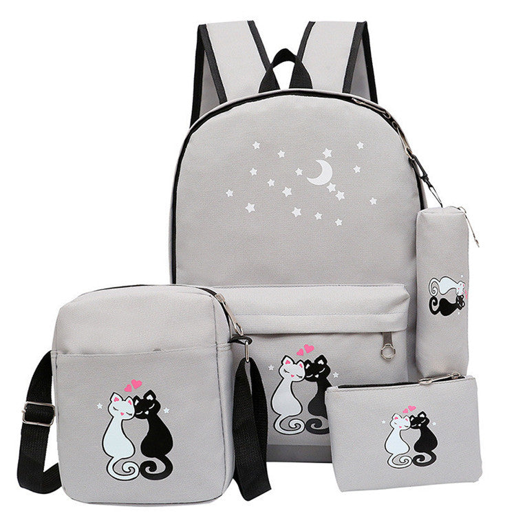 4-Piece Kids School Bag Set – Stylish Black Backpack Combo